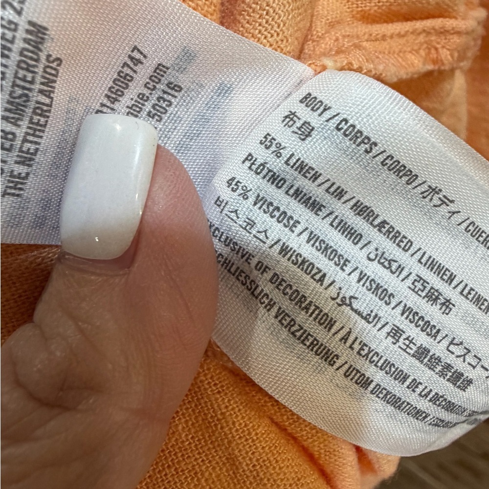 Abercrombie & Fitch Orange Creamsicle Linen Blend Maxi Dress Size XL Tall - Picture 4 of 5